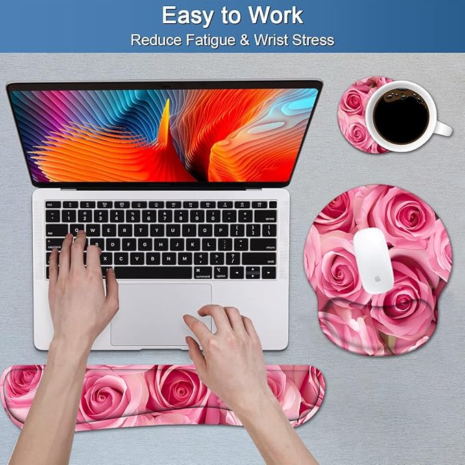 Keyboard Wrist Rest and Mouse Pad Wrist Support Set - Image 4