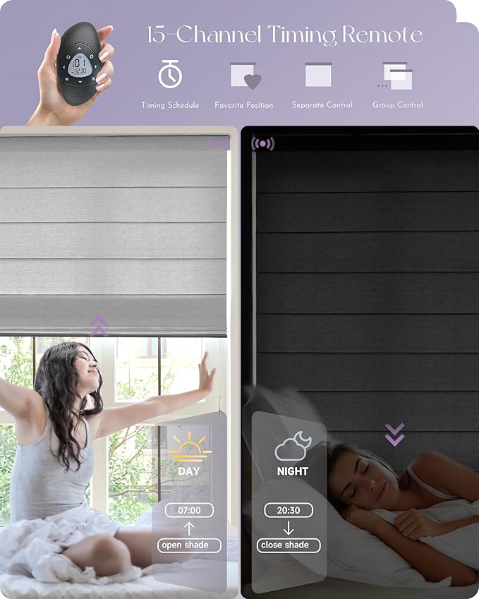 Graywind Smart Roman Shades 60% Blackout Compatible - Image 5