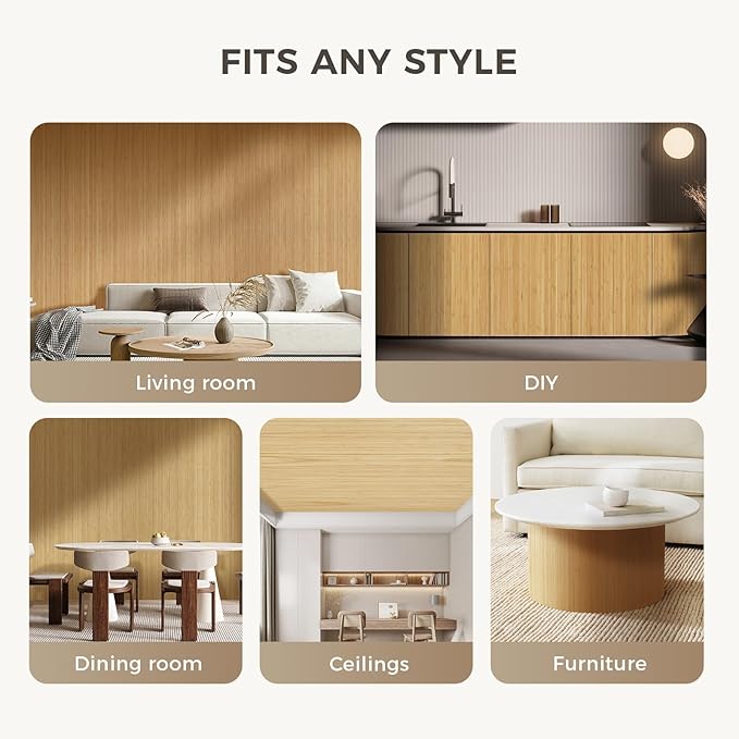 OUZUGIE 1 Pack 96x48 Inch Natural Bamboo Wall Panel – Twinned Carbides Pole - Image 4