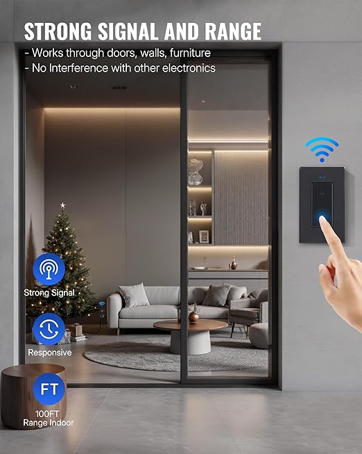 Black Remote Control Outlet Plug, WILAWELS Wireless Light Switch, On Off Remote - Image 4
