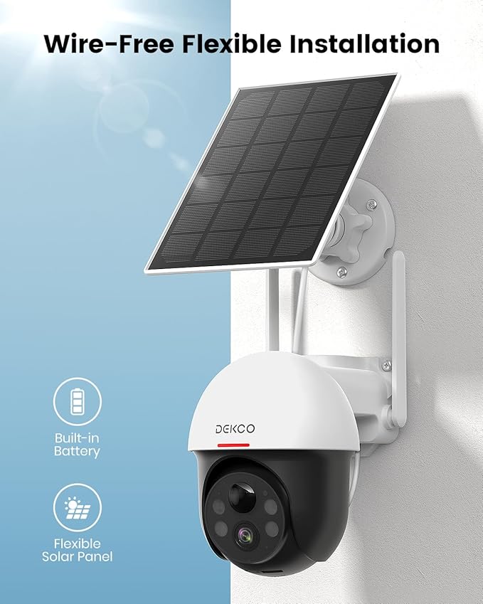 DEKCO Security Cameras Wireless Outdoor, Solar Powered, Panoramic PTZ, Auto - Image 7