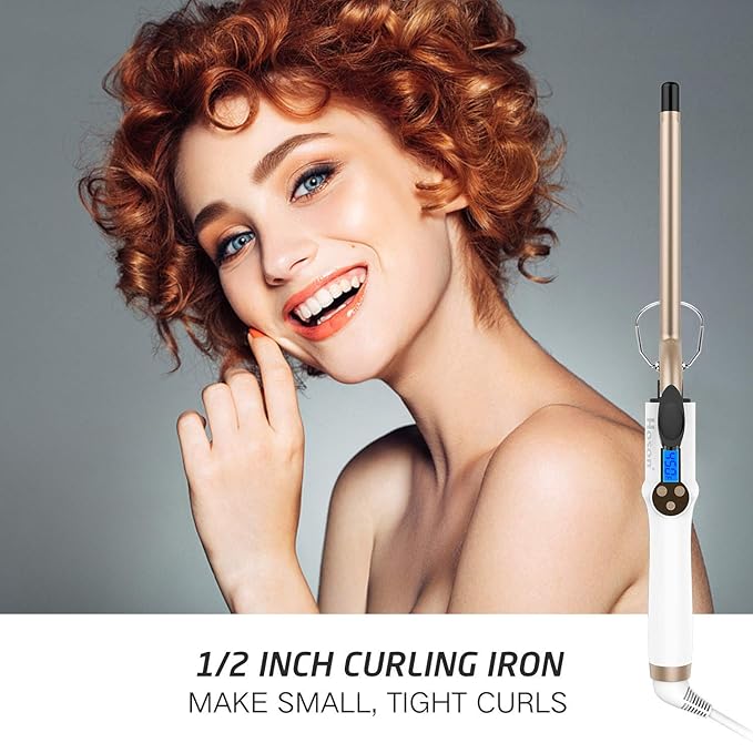 Hoson 1/2 Inch Curling Iron Professional, Ceramic Tourmaline Curl Wand Barrel - Image 2