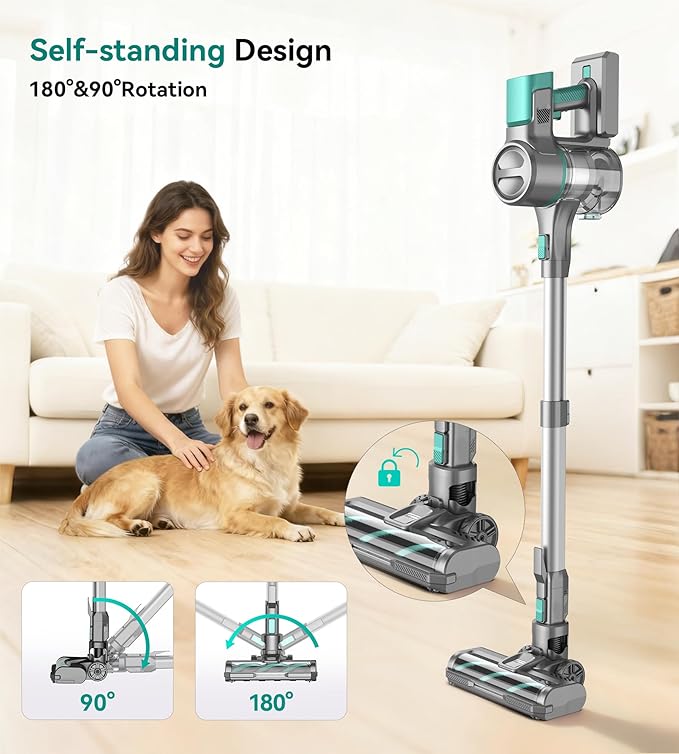 Yassol S10K Cordless Vacuum Cleaner, 55Kpa 60mins Lightweight Stick Vacuum - Image 4