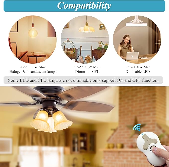 Universal Hunter Ceiling Fan Remote Control Kit, Smart Wi-Fi Control Kit - Image 5
