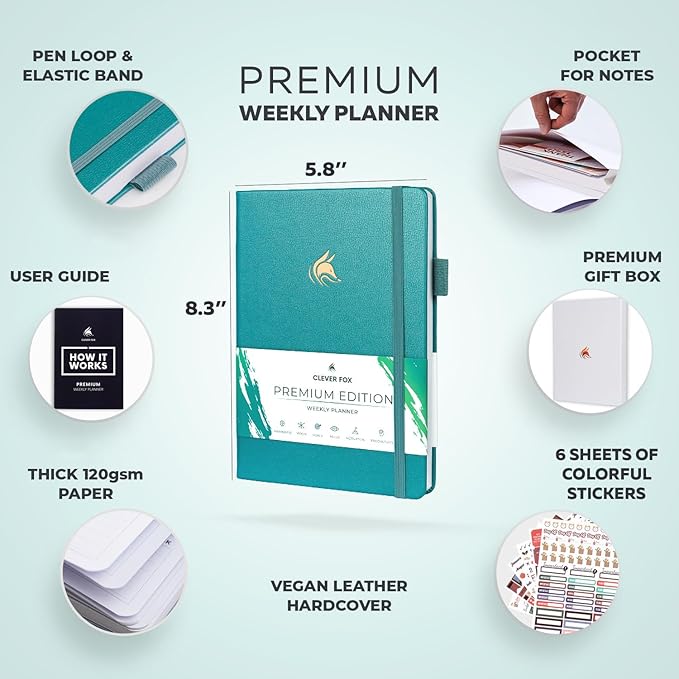 Clever Fox Planner Premium Edition – Undated Luxurious Weekly & Monthly Planner - Image 2