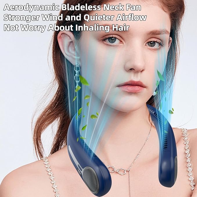 Portable Neck Fan, Hands Free Personal Wearable Bladeless Fan, 6000mAh USB - Image 7