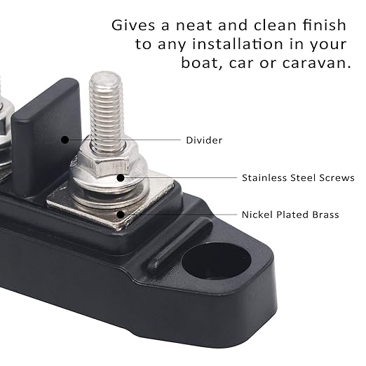 Recoil BBSPG4 Discrete 4 Position Barrier Strip Bus Bar 4 x M5 Studs Terminals - Image 2