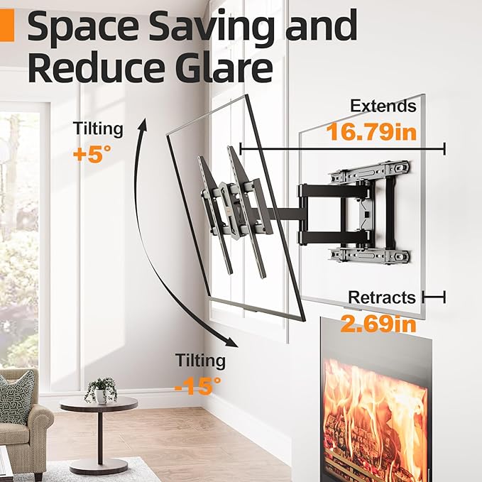 IWORKBORAD 42-86 '' Full Motion TV Wall Mount 24 Inch Studs, Heavy Duty TV - Image 5