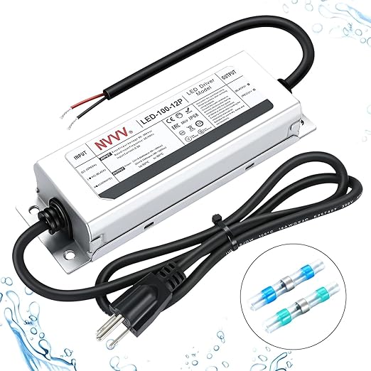 12V LED Driver 100W Waterproof IP68 Power Supply Low Voltage Transformer by NVVV