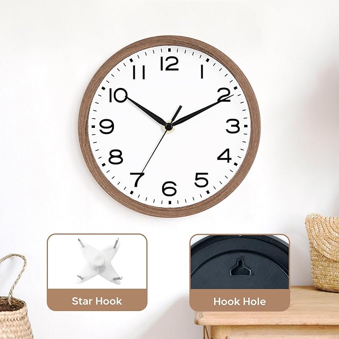 AKCISOT Wall Clock, Modern Small Wall Clocks Battery Operated 8 Inch, Silent - Image 9