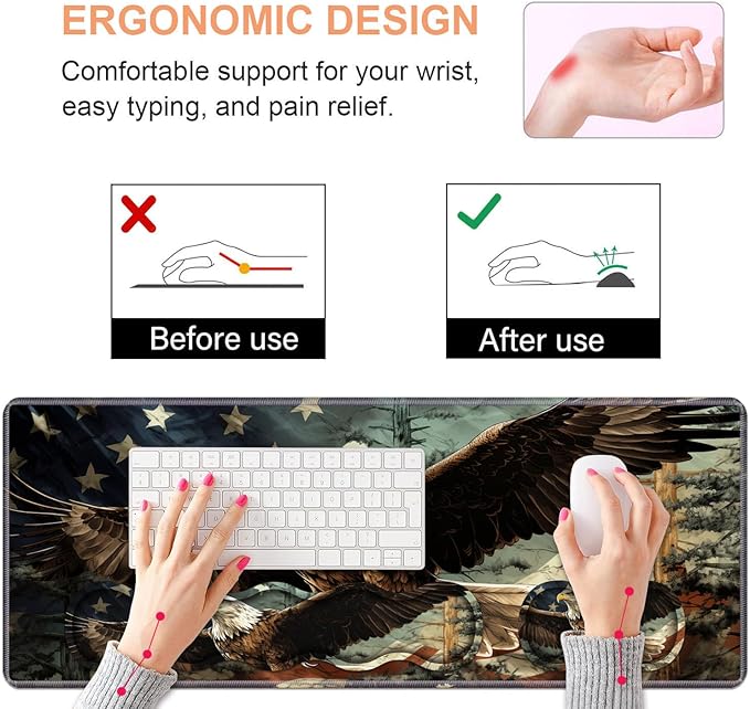 Ergonomic Keyboard Wrist Rest & Mouse Pad Wrist Rest Set, Large Gaming Desk Mat - Image 5