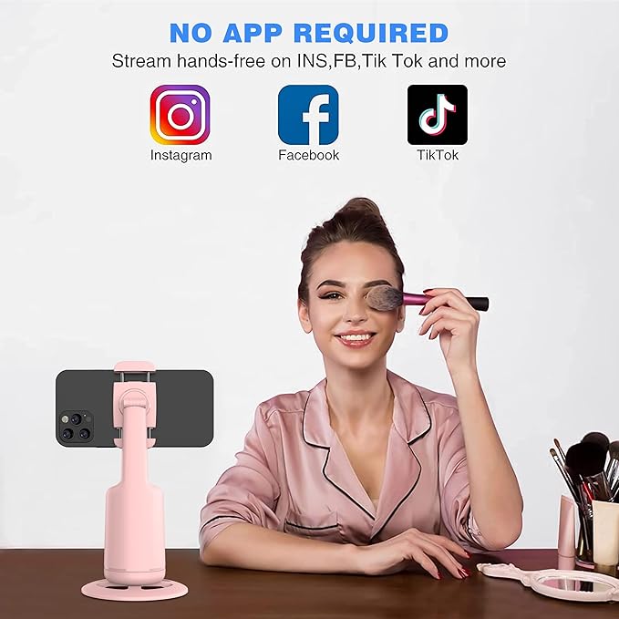 Auto Face Tracking Tripod, 360° Rotation Face Body Phone Camera Mount Smart - Image 3