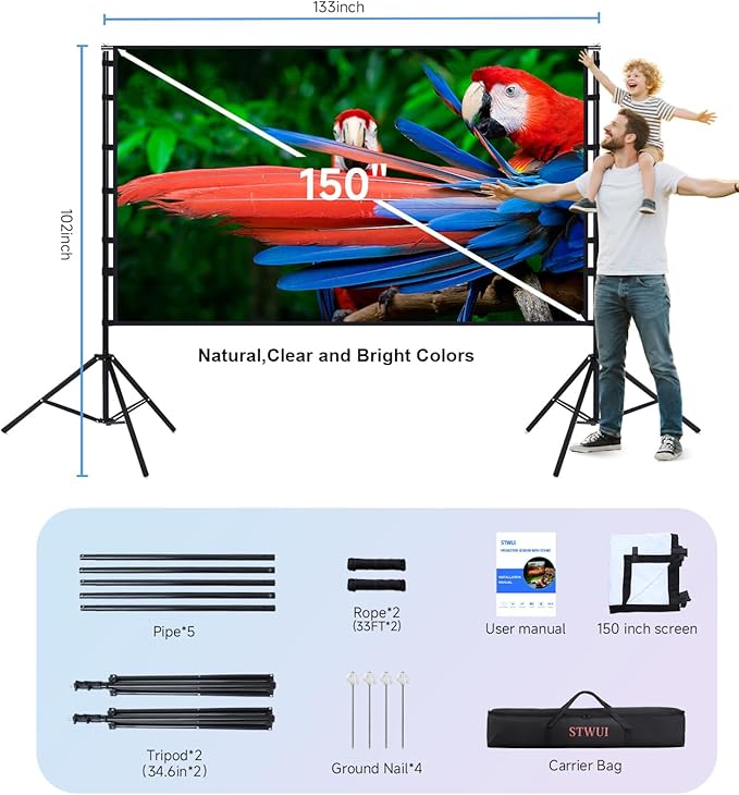 STWUI Projector Screen with Stand - Image 6