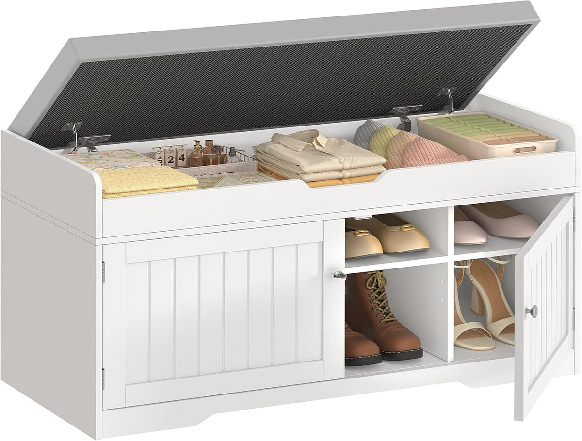 teenfon 2-tier storage bench, shoe bench with adjustable, main product view