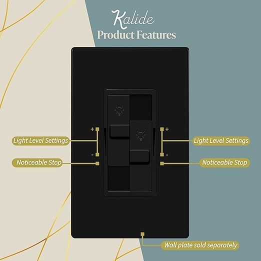 TOPGREENER Kalide Dual Load Dimmer Light Switch, Double LED Dimmer Switch - Image 4