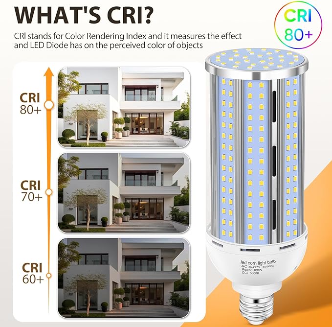 XYCN 4 Pack 100W Corn LED Light Bulb Fanless, 5000K Daylight E26/E39 Large - Image 4