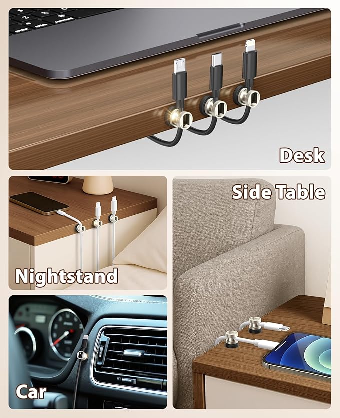 Viaky Magnetic Cord Holder 3 Pack Charger Holders - Image 7
