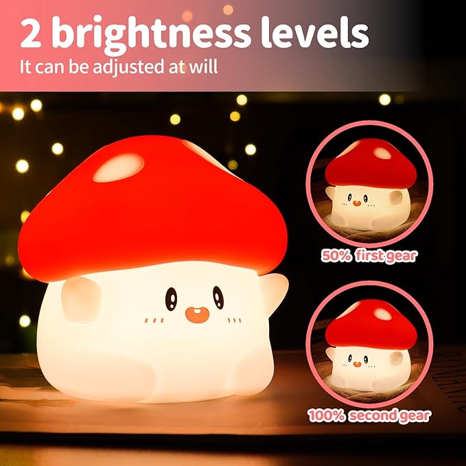 Rytinazzz Mushroom Night Light, Color Changing & 50-Hour Battery, Squishy Lamp - Image 4