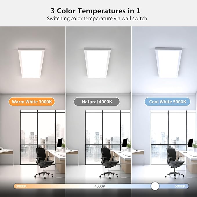 AIKVSXER 2 Pack 1x4 LED Panel Light Surface Mount, 50W 5500LM, Ultra-Thin 48In - Image 3