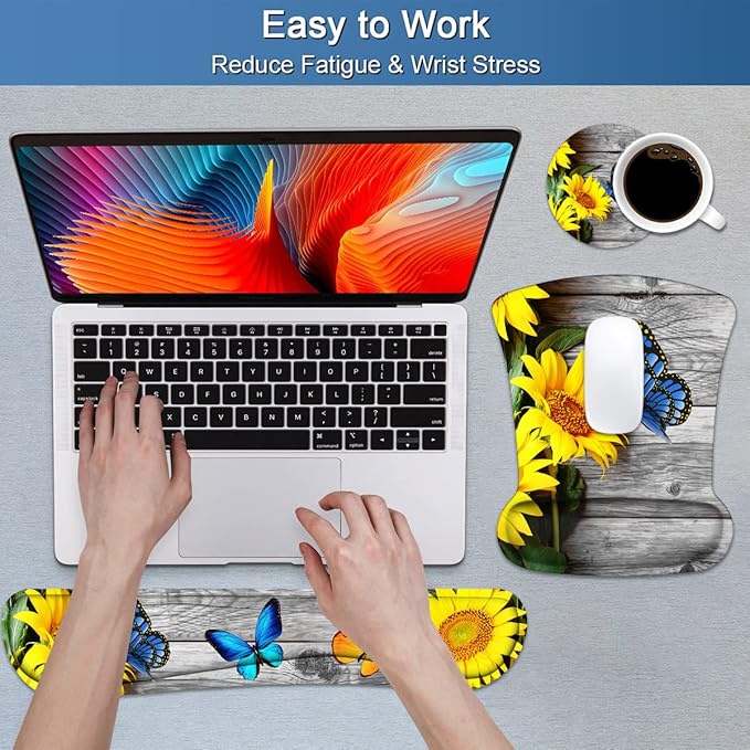 Keyboard Wrist Rest and Mouse Pad Wrist Support Set - Image 4
