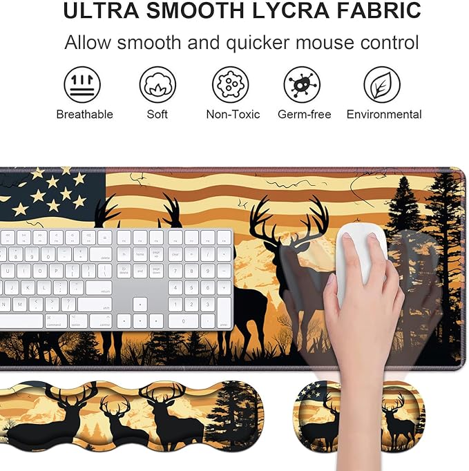 Ergonomic Keyboard Wrist Rest & Mouse Pad Wrist Rest Set, Large XXL Gaming Desk - Image 3