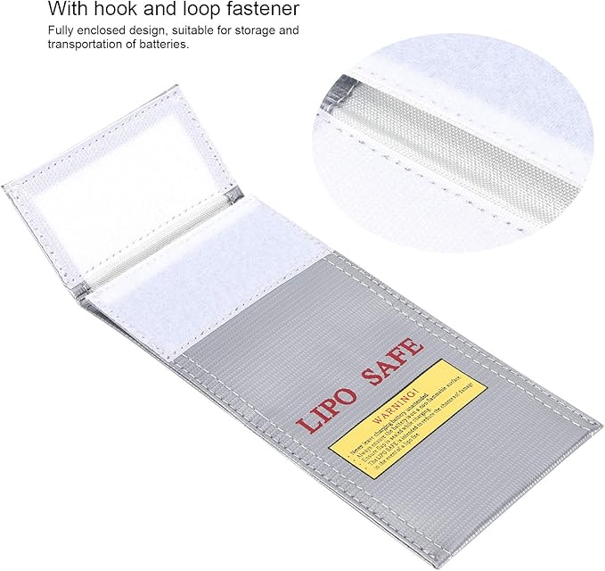 Fdit Lithium-Ion Battery Safe Bag, Fireproof Explosion-Proof Storage Bag 10x20cm - Image 9