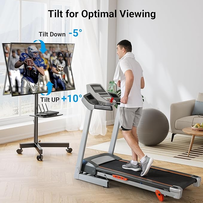 PERLESMITH Mobile TV Stand for 23-60 Inch LCD LED Flat/Curved Screen TVs - Image 3