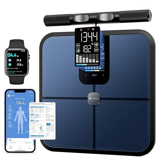 Tychesy Smart Pod Scale for Full Body Composition, 8-Sensor Smart Analyzer by Tychesy