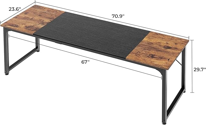 Huuger Computer Desk, 70 Inch Office Desk, Gaming Desk - Image 3