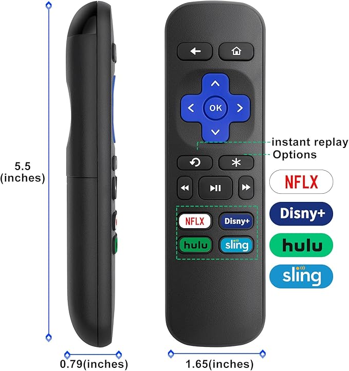Replacement Remote Control for Roku Express, for Roku Premiere, for Roku Box - Image 4