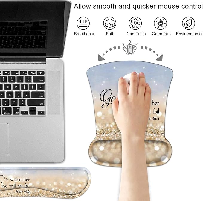 Keyboard Wrist Rest and Mouse Pad Wrist Support Set - Image 2