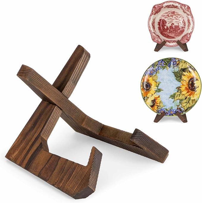 ANBOXIT Bowl Stands for Display, 4.5 Inch Plate Holder, Wooden Easel Frame by ANBOXIT