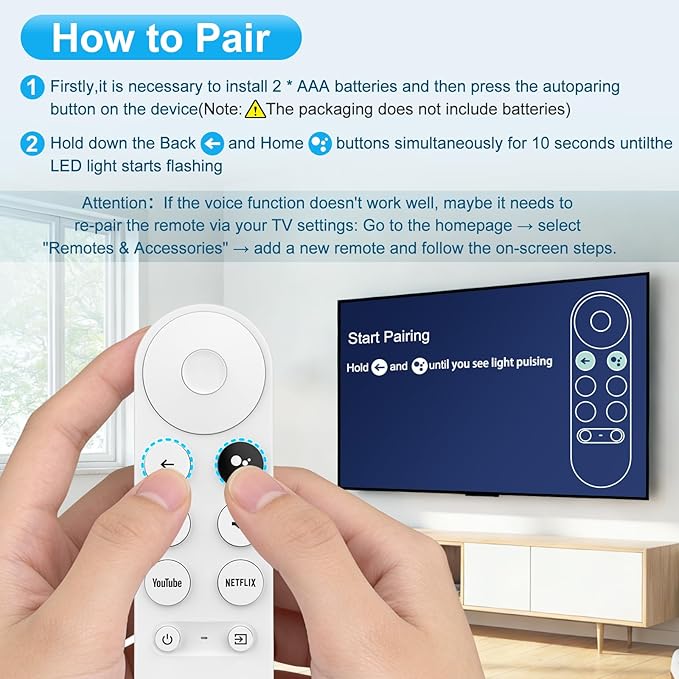 Replacement Voice Remote for Google-Chromecast-Remote, for Chromecast - Image 4
