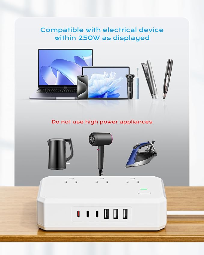 Puveini US to Europe Travel Adapter 220V to 110V Voltage Converter - Image 5