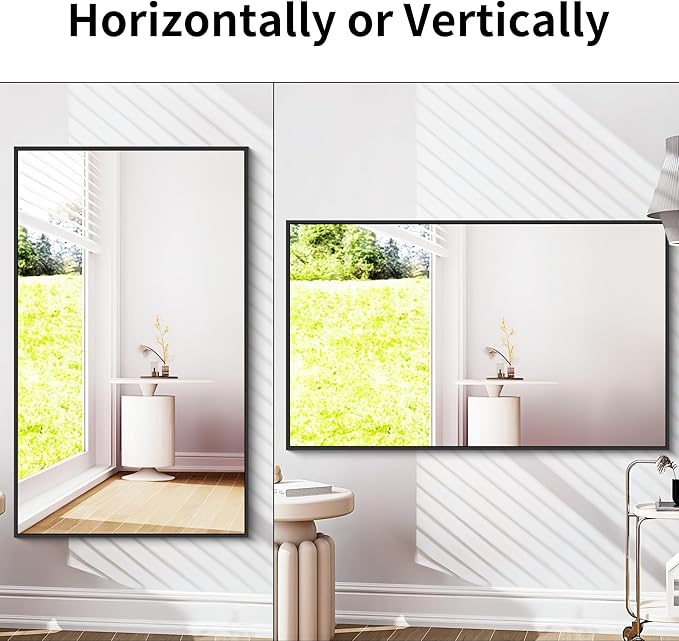 Black Bathroom Mirror for Wall, 30x50 Inch Rectangle Mirrors - Image 8