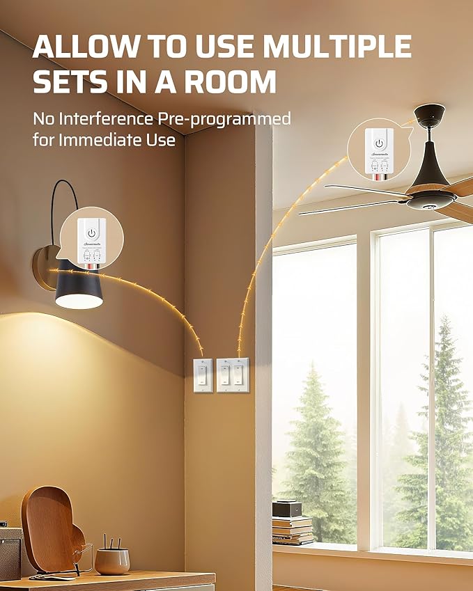 DEWENWILS Wireless Light Switch and Receiver Kit, No in-Wall Wiring Required - Image 3