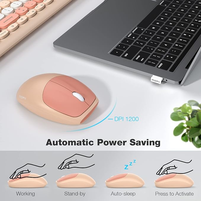 MOFII Wireless Keyboard Mouse Combo, Colorful Compact Full Size Wireless - Image 3