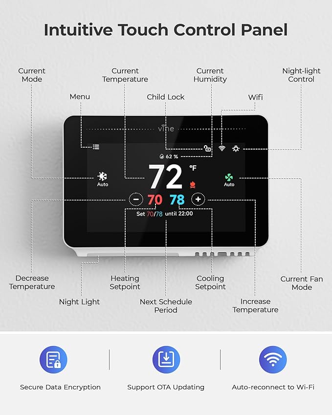 Vine Smart Thermostat for House - Image 7