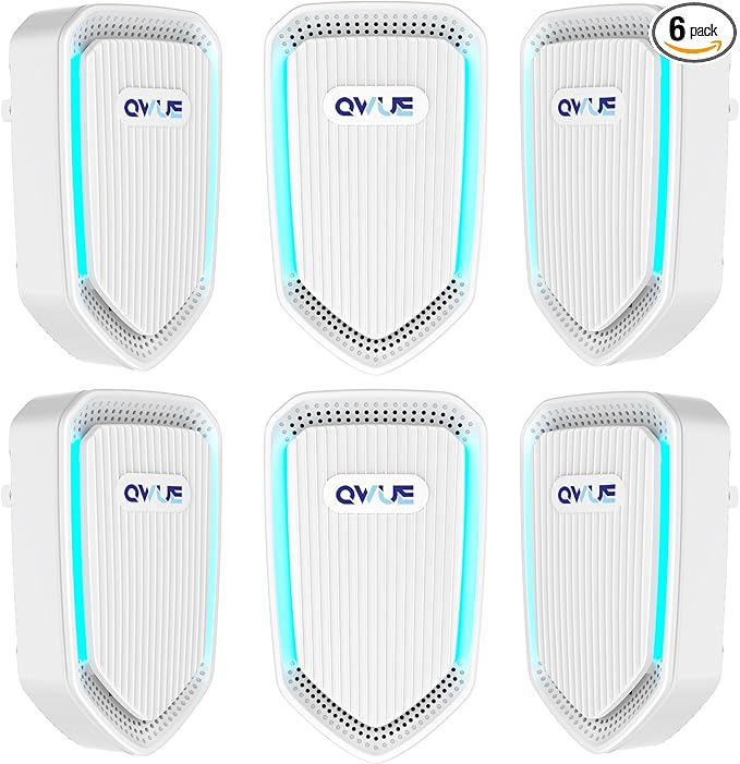 6Pack Air Ionizer Plug In, Filterless Home Negative Air Purifier, Quiet Air by QWUE