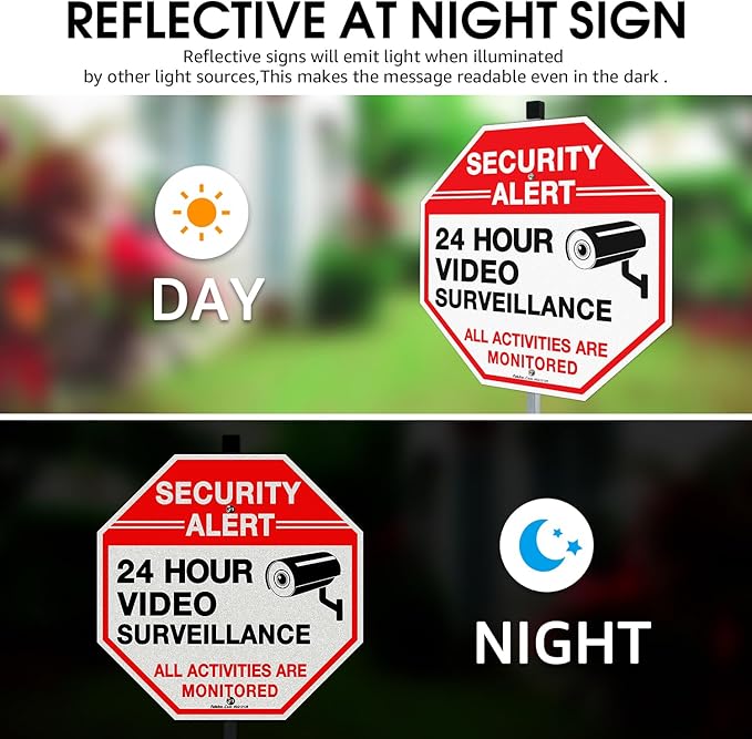 Faittoo Security Sign Video Surveillance Sign - Image 5