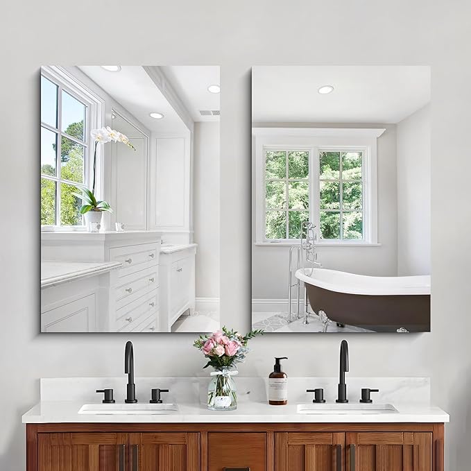 CILIBER Frameless Mirror, 24x36 Inch Bathroom Mirror - Image 3