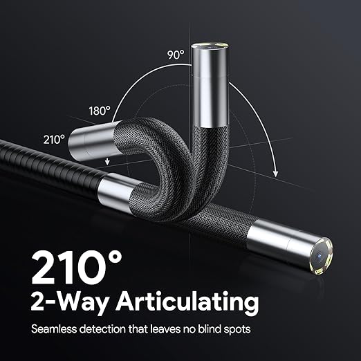 DEPSTECH 210° Two-Way Articulating Borescope, 0.24in Ultra-Slim Endoscope Camera - Image 2