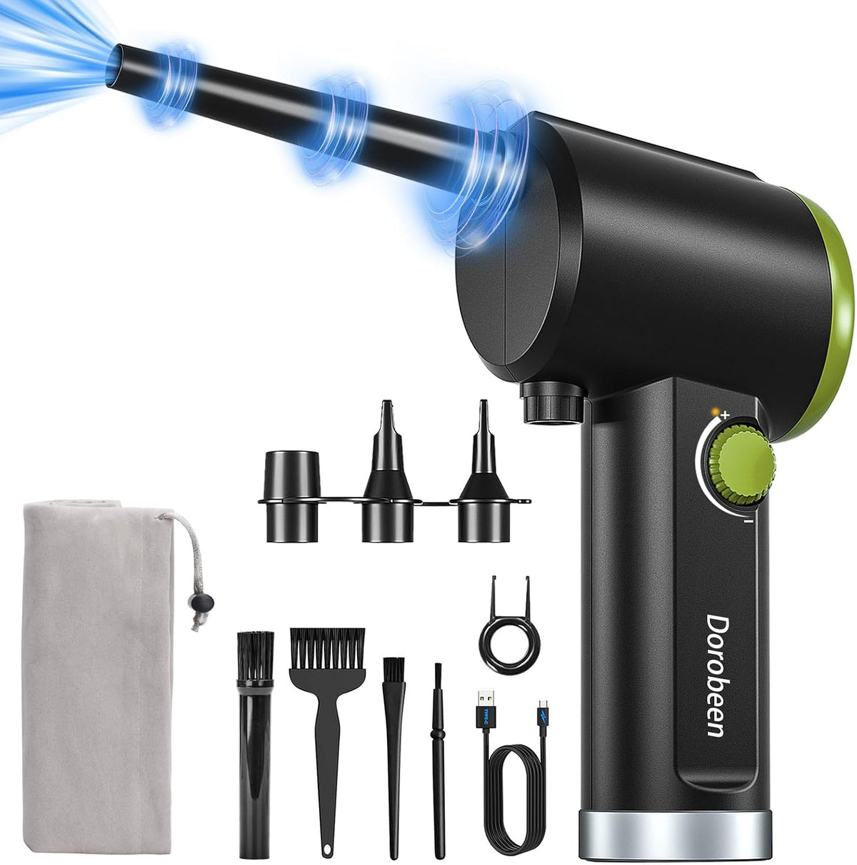 DOROBEEN Compressed Air Duster, Cordless Handheld Air Blower, Stepless Speed