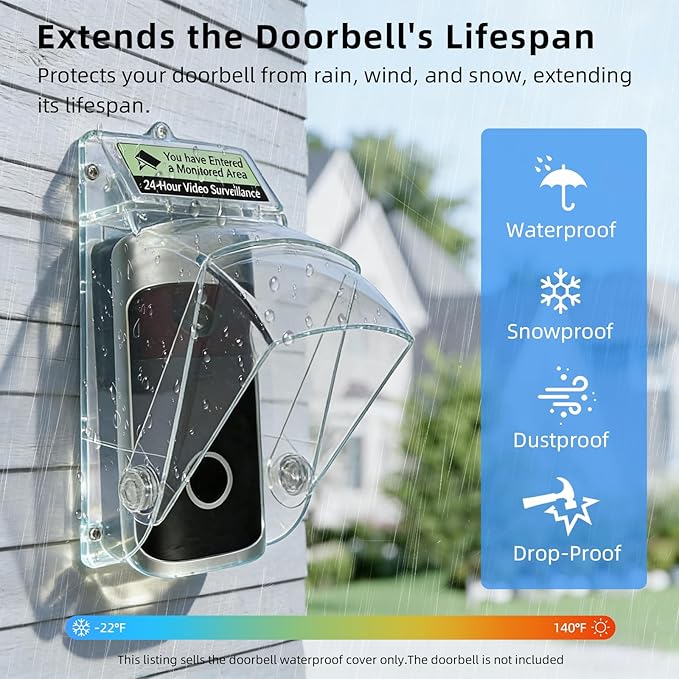 Dgyezhao Clear Outdoor Plastic Flip Doorbell Rain Cover, Camera Cover protector - Image 4