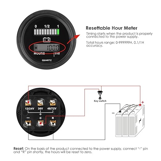 Jayron Lead Acid Battery Indicator Meter Gauge Battery Capacity Meter - Image 4