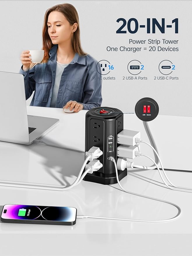 Surge Protector Power Strip - Image 2