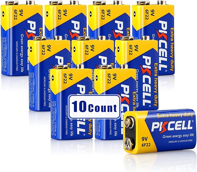 PKCELL 9V Batteries, 10 Pack 9 Volt Batteries Carbon Zinc, 9V Battery - Image 9