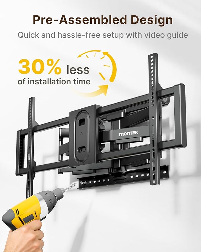 monTEK Heavy Duty Full Motion TV Wall Mount - Image 3