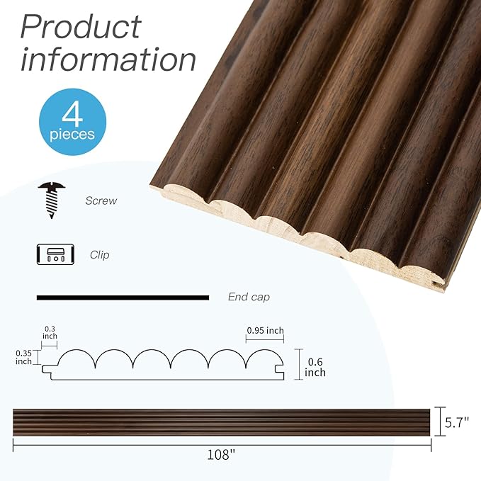 Art3d Fluted Wood Panel for Wall and Ceiling, Beaded Accent molding for Home - Image 7
