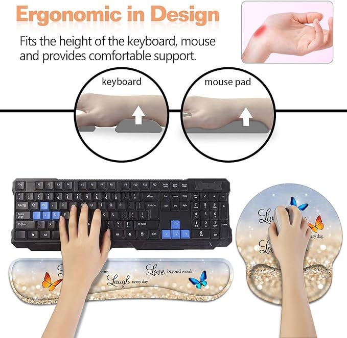Keyboard Wrist Rest + Mouse Pad Wrist Support Set - Image 3